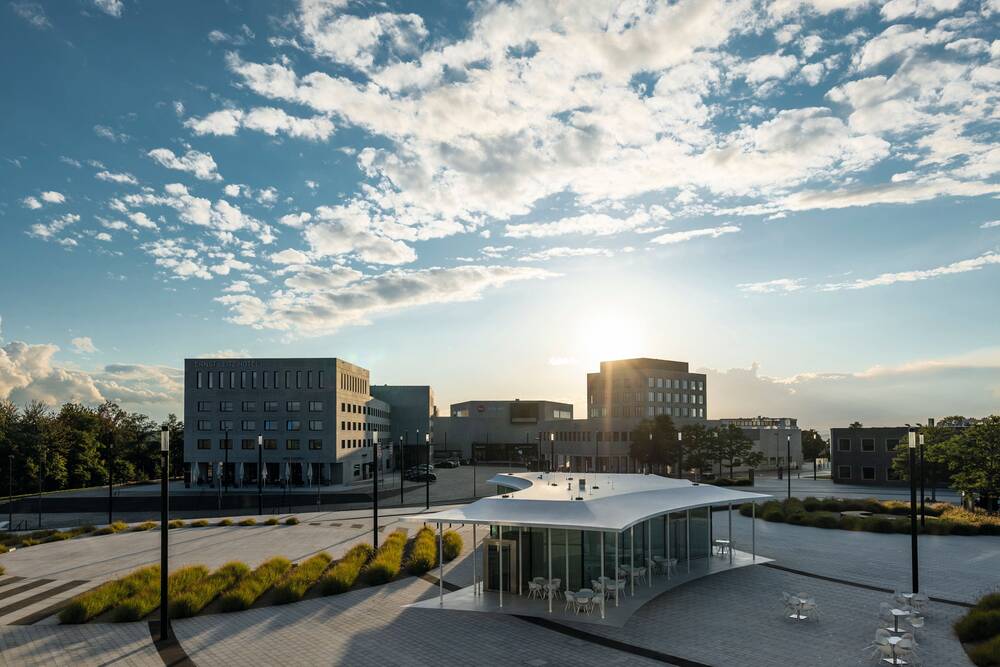 Blick auf den Campus der Leica Welt.